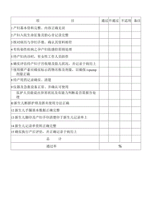 外资妇婴医院产房照护作业查检表.docx