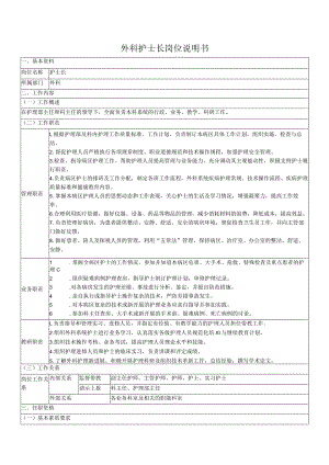 外科护士长岗位说明书.docx