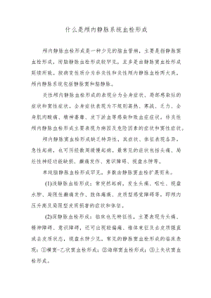什么是颅内静脉系统血栓形成.docx