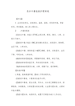 急诊中暑抢救护理常规.docx