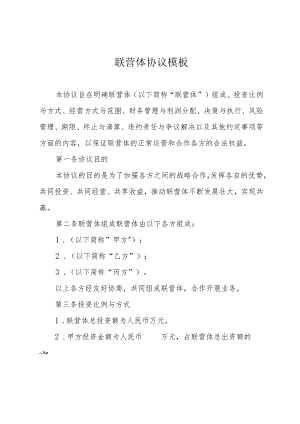联营体协议模板.docx