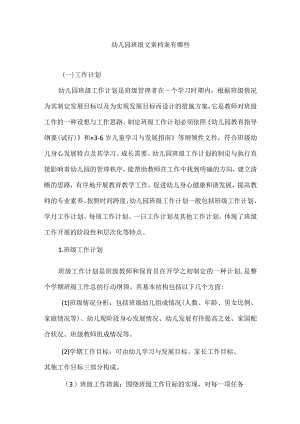 幼儿园班级文案档案有哪些.docx