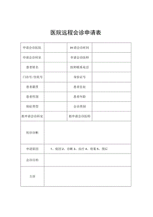 医院远程会诊申请表.docx