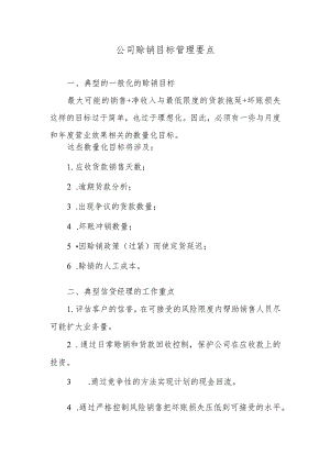 公司赊销目标管理要点.docx