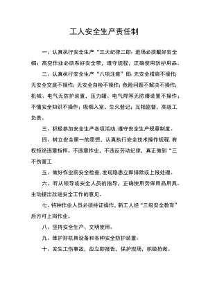 工人安全生产责任制.docx