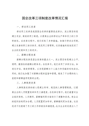 国企改革三项制度改革情况汇报.docx