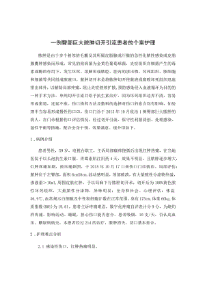 一例臀部巨大脓肿切开引流患者的个案护理.docx