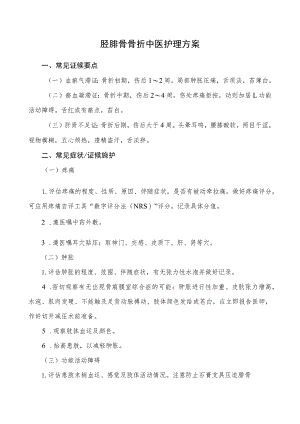 胫腓骨骨折中医护理方案2023版与护理效果评价表.docx