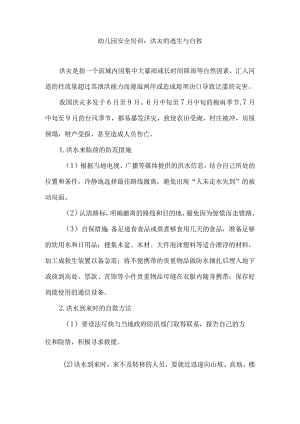 幼儿园安全培训：洪灾的逃生与自救.docx