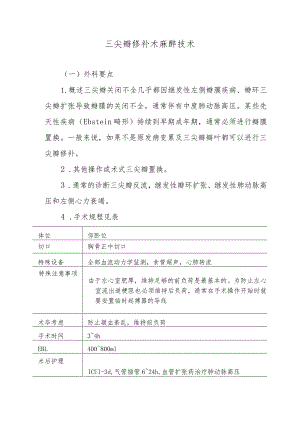 三尖瓣修补术麻醉技术.docx