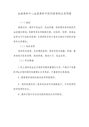 血液透析中心血液透析中肌肉痉挛的应急预案.docx