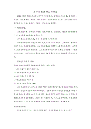 年度妇科质控总结.docx