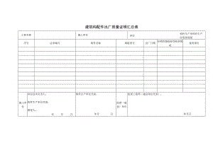 建筑构配件出厂质量证明汇总表.docx
