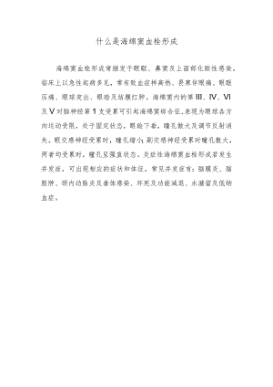 什么是海绵窦血栓形成.docx
