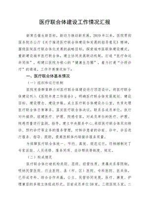 医疗联合体建设工作情况汇报.docx