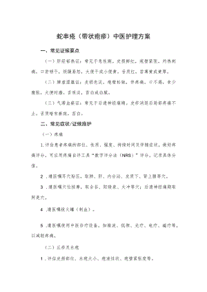 蛇串疮（带状疱疹）中医护理方案2023版与护理效果评价表.docx