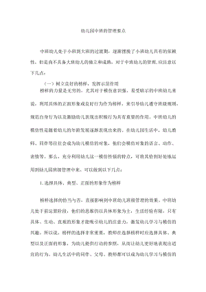 幼儿园中班的管理要点.docx