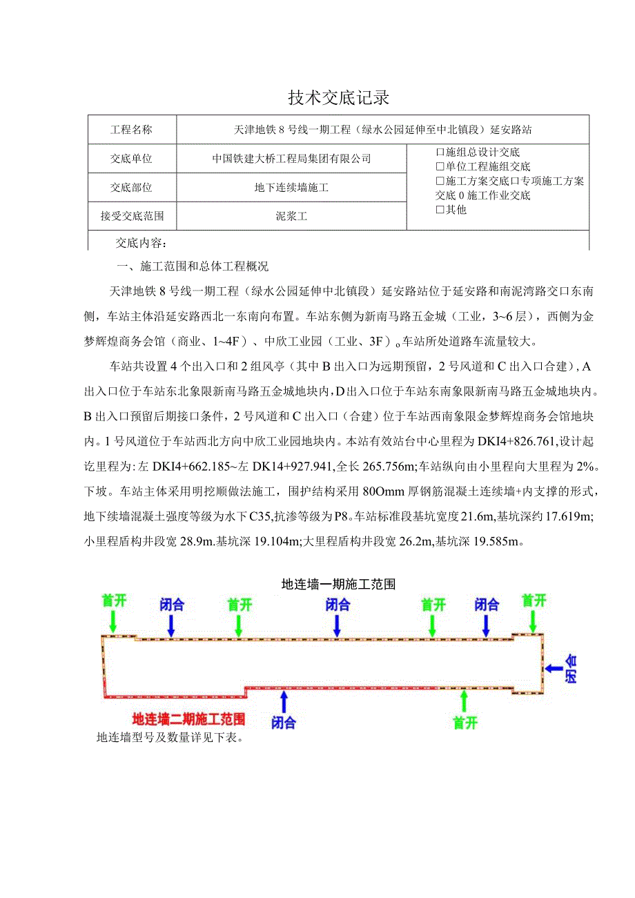三级（泥浆工）延安路站地下连续墙技术（安全技术）交底.docx_第1页