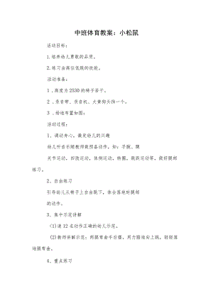 中班体育教案：小松鼠.docx