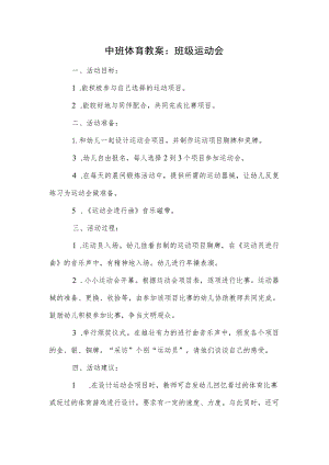 中班体育教案：班级运动会模板.docx