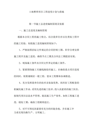 土地整理项目工程进度计划与措施.docx