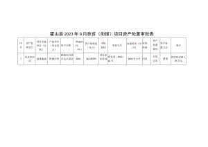 霍山县2023年9月扶贫衔接项目资产处置审批表.docx