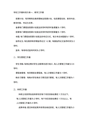 学校工作量标准方案.docx
