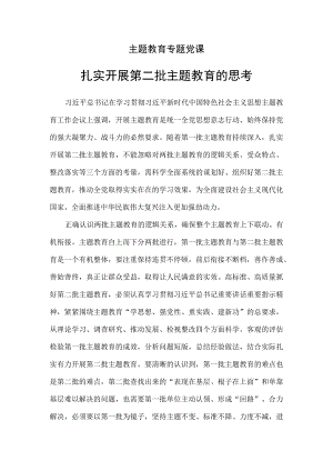 2023扎实开展第二批主题教育的思考PPT讲稿.docx