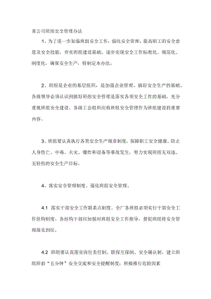 某公司班组安全管理办法.docx
