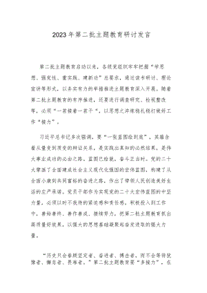 2023年第二批主题教育研讨发言.docx