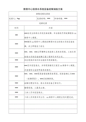 维修中心给排水系统设备故障演练方案.docx