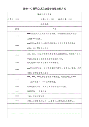 维修中心通风空调系统设备故障演练方案.docx