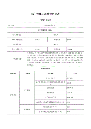 部门整体支出绩效目标表.docx