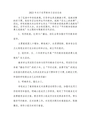 2023年关于世界粮食日活动总结.docx