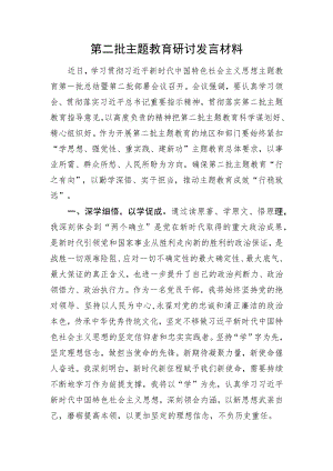 第二批主题教育研讨发言材料.docx