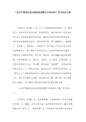 《全市严重违纪违法典型案例警示忏悔材料》学习体会汇编.docx