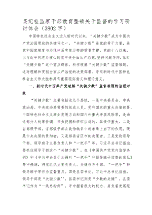 某纪检监察干部教育整顿关于监督的学习研讨体会.docx