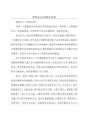核算会计心得体会5篇.docx