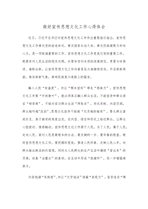 做好宣传思想文化工作心得体会.docx