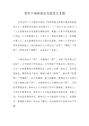 青年干部座谈会交流发言2篇.docx