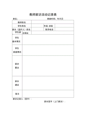 家访记录表表格.docx