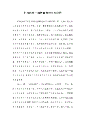 纪检监察干部教育整顿学习心得体会2篇.docx