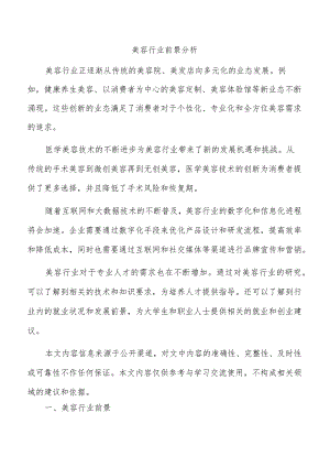 美容行业前景分析.docx