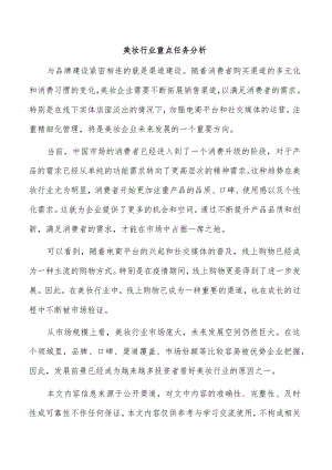 美妆行业重点任务分析.docx