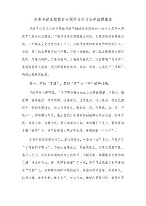 党委书记主题教育专题学习研讨会讲话供借鉴.docx