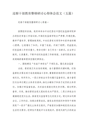 巡察干部教育整顿研讨心得体会范文（五篇）.docx