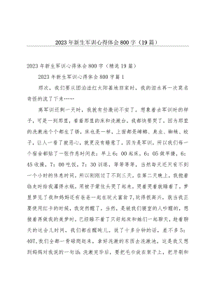 2023年新生军训心得体会800字（19篇）.docx