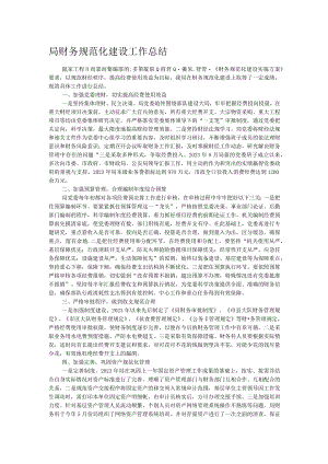 局财务规范化建设工作总结.docx