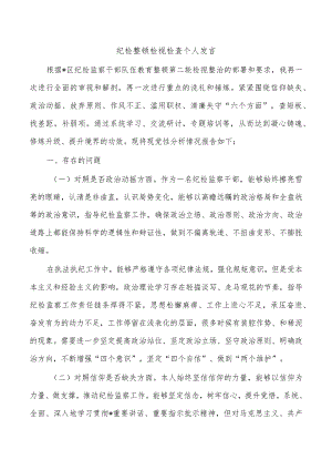 纪检整顿检视检查个人发言.docx