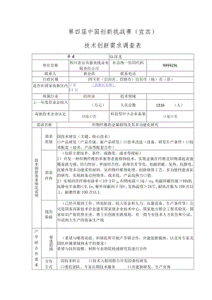 第四届中国创新挑战赛宜宾技术创新需求调查表.docx
